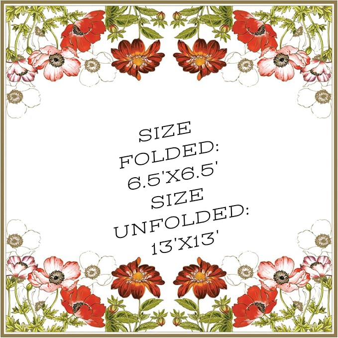 20-ct 13x13 Flowers Paper Luncheon Decoupage Napkins, 3-Ply Servilletas Printed Flower Anemones with Georginia Cocktail Napkin for Art, Dinner and Party, Disposable Napkins Decor