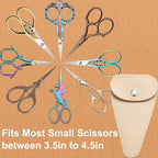 5 inches Embroidery Scissors Sheath, Small Sharp Pointed Vintage Scissors Protective Case for Storing Regular Shears – 2 Pack