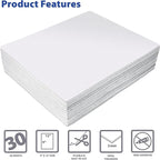 Better Office Products White EVA Foam Sheets, 30 Pack, 2mm Thick, 9 x 12 Inch, White Color, for Arts and Crafts, 30 Sheets Bulk Pack