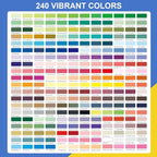DICEKOO 240 Colors Acrylic Paint Markers, Soft Brush Tip Pens with Automatic Ink Control System, Waterproof, Quick-Drying, Lightfast, for Rock Painting, Canvas, Wood, Egg & DIY Crafts Art Supplies