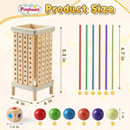 Montessori Game Wooden Board Game, Multiplayer for Kids 4-8, Math Educational, Fine Motor Skill Toy for Girls Boys, Classic Fun Games for Age 3 4 5 6 7 8 Girls Boys Gifts (Regular)
