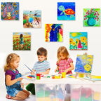 22PCS Mini Canvases for Painting - 5x5In Bulk Profile Small Square Canvases - 100% Cotton Mini Stretch Canvas for Children's Painting Art Supplies, School Home Decorating Projects