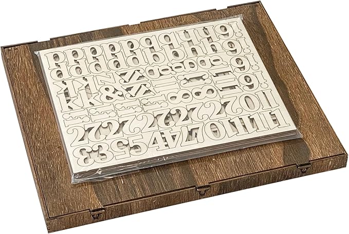 706 Pieces 1 Inch Wood Alphabet Letters Wooden Numbers Mini Capital & Lowercse Letters with Rustic Storage Box for Home Decor Spelling Education Homemade Crafts Party Gifts