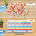 Bluedale 48 Grids Large Plastic Organizer Box with Adjustable Dividers, Beads Storage Containers Compartment Tackle Box Case for Crafts Hobby Small Parts Fishing Seeds Jewelry (Transparent)
