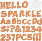 237 Pcs Glitter Bulletin Board Letters, Numbers and Punctuation, Poster Board Letters Alphabet Cut Out Cardboard Letters Accessories for Classroom Display Decorating Supplies 4inch (Orange)