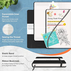 Huhuhero Notebooks Journal, Ruled Notebook, Premium Thick Paper Lined Journal, Black Hardcover Notebook for Office Home School Business Writing Note Taking Journaling, 5"×8.25" (12, Black)