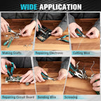 DURATECH Mini Pliers Set, 6PCS Jewelry Pliers Set, CRV Construction, Includes Needle Nose, Diagonal, Long Nose, Bent Nose, End Cutting and Linesman Pliers, for Making Crafts, Repairing Electronic