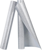 TORC Silver Glitter HTV Heat Transfer Vinyl Roll 12 inch x 10 ft Iron on Vinyl for T Shirts Crafts