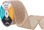 Mandala Crafts Natural Burlap Ribbon 2 Inches Wide Jute Ribbons for Crafts - 20 Yds Roll Rustic Burlap Wrap Trim Ribbons for Wreaths Bows Wedding Party Decoration