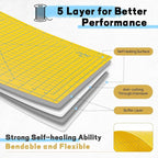 Premium Self Healing Cutting Mat 18'' x 12'', A3 Non-slip Sewing Mat for Quilting, 5-Ply Rotary Cutting Board Double-Sided for Crafts Cutting Fabric Scrapbooking Modeling Projects, Lemon Yellow