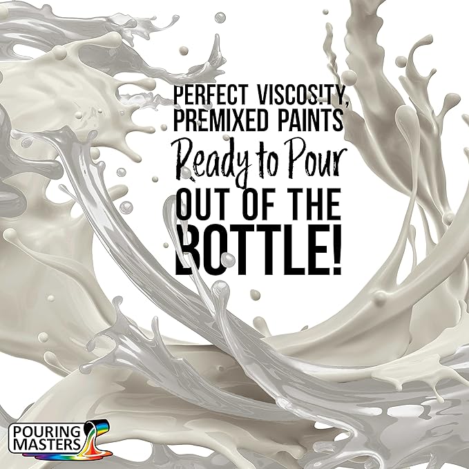 POURING MASTERS Graystone Acrylic Ready to Pour Pouring Paint - Premium 32-Ounce Pre-Mixed Water-Based - for Canvas, Wood, Paper, Crafts, Tile, Rocks and More