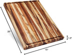 Sonder Los Angeles, XL Thick Teak Wood Cutting Board for Kitchen with Juice Groove, Sorting Compartments, Charcuterie Cheese Board 20x15x1.5 in (Gift Box Included)