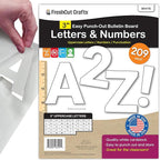 209 Pcs 3 in. White Bulletin Board Letters & Numbers, Capital Letters, Numbers, Punctuation, US Made Card Stock Punch Out Letters for Poster, Bulletin Board, Classroom