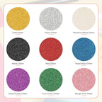 HTVRONT Glitter HTV Heat Transfer Vinyl Bundle: 10 Pack 12"x12" Iron on Vinyl for T-Shirt (1 PTFE Sheet Included), PU HTV Easy to Cut & Weed for Heat Design