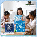 Zhanmai 12 Pack Pre Drawn Canvas for Painting Sip and Paint Kit 8" x 10" Paint Party Set Canvas Painting Pre Printed Canvases for Party Favor DIY Virtual Adult's Date Night(Winter Snowflake)