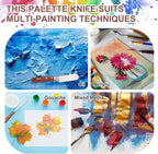MECCANIXITY Pack of 1 Palette Knife No.19, 8.1" Long Palette Knives with Stainless Steel Flexible Spatula Pallet Knife and Wood Handle for Scraping, Mixing, Oil Acrylic Painting Canvas