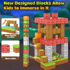 150PCS Magnetic Blocks - Build Mine Magnet World Farm Edition, Magnetic Kids Games for Boys & Girls Age 3-5 4-8 6-8, STEM Sensory Construction Classroom Must Haves Building Toys for Toddlers