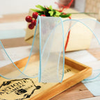 CT CRAFT LLC Sheer Organza Wired Ribbon 1.5" x 50Yards Blue for Wedding Chair Bow Flora Bouquet Gift Wrapping Christmas Tree Home Decor Wreath