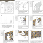 AFZEVEB-3D Geometric Wall Mural Gray and Gold Wallpaper for Bedroom 136"x96"(Not Peel and Stick)