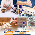 FIX & FUSION Ca Super Glue (1.77 Oz) with Activator Spray (6.76 Fl Oz) Set, Fast Adhesive/Cyanoacrylate Glue & Instant Activator for Woodworking, Plastic, Rubber, Granite, DIY & Industrial, (1 Pack)