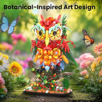 Sillbird Owl Flower Building Sets for Adults for Women Girlfriend Men Her, Artificial Floral Animals for Home Office Decorations for Table Desk - Creative Botanical Collection Model