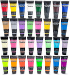 ARTISTIK Acrylic Paint Tube Set of 32-22ml Paint Tubes with 3 Brushes for Adults, Kids and Artists - Non-Toxic Artist Quality Paints for Canvas Painting, Wood Crafts, Ceramic and Art Supplies