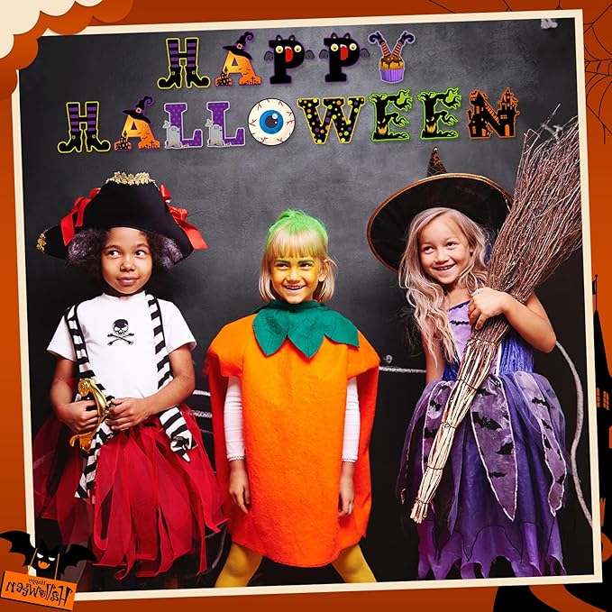 Faccito 176 Pcs Halloween Bulletin Board Decorations Letters Numbers Alphabet Paper Cutouts Punctuation Symbols Combo Set Pumpkin Spider Bat Classroom Decorations for School Chalkboard Party