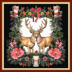 DMCVIVR Stamped Cross Stitch Kits for Adults Beginners Embroidery Kits 11CT Needlepoint Kits Cross Stitch Patterns Embroidery Patterns&Magic Elk 18x18 inch