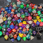 QMay 35 Sets Polyhedral Dice - 35 X 7 (245 Pieces) DND Dice with a D&D Dice Large Drawstring Bag, 35 Colors D4 D6 D8 D10 D% D12 D20, Great for Dungeons and Dragons, RPG, MTG,Role Playing Table Games