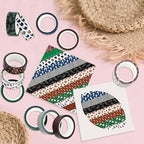 12 Rolls Football Washi Tape Sports Rugby Masking Tape Sport Decorative Tape for Scrapbook Journaling DIY Art Craft Party Decor Gifts Wrapping 16.4FT
