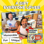 Odd Pieces Jigsaw Puzzles 1000 Pieces - Magic Mystery Story Secret Ending Puzzle - Perfect Game Night for Adults & Kids - Cartoon City Building Theme Sci-Fi (Turbo 3000)