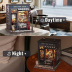 CUTEBEE Book Nook Kit - DIY Miniature House Dollhouse Kit for Adults, Booknook Hair Salon Barbershop Tiny House Bookshelf Decor 3D Wooden Puzzle, Gifts for Family and Friends (John's Hair Salon)