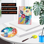 3 Pack Canvases for Painting with Multi Pack 11x14, 5x7, 8x10, Painting Canvas for Oil & Acrylic Paint