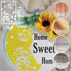 8 Pieces Stencils for Crafts Reusable Texture Spider Stencils Net Wood Grain Stone Spray Paint Layering Stencil Templates for DIY Scrapbook