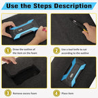 2 Pcs 12 x 16 x 1INCH Black Polyurethene Foam Sheets,Cuttable Packing Foam Block Foam Padding for Packing and Crafts,Toolbox Storage.