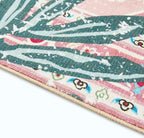 Washable Pink Rugs Boho Vintage Tropical Jungle 5x7 Area Rugs Jungle Oriental Carpet for Bedroom Kitchen Dining Living Room Office Distressed Indoor Cute Nursery Rug