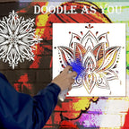 9 Pack Large Reusable Stencil Mandala Stencil Laser Cut Painting Template for Wood Wall Floor Tile Fabric Crafts Furniture Stencils Painting(12x12 Inch)