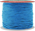 Mandala Crafts 1mm 109 Yards Deep Sky Blue Cotton Waxed Cord for Jewelry Making Bracelet Cord Waxed String - Beading String Thread Jewelry Cords for Necklaces String