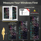rabbitgoo Window Privacy Film, Total Blackout Window Film, Stained Glass Heat Control Glass Thermal Sticker, Room Darkening Door Cover, Anti-UV Privacy Cling with Installation Tools, 17.5" x 118.1"