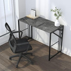 Folding Desk 40 inch Writing Gaming Computer Camping Desk, No Assembly Required Home Office Table, Grey