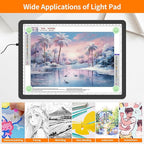 Elice Magnetic A4 Light Board for Diamond Painting, Ultra-Thin Tracing LED Light Box with Side Buttons, Super Bright Diamond Art Light Pad, Light Table for Drawing, Sketching, Weeding Vinyl - Black