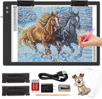Rechargeable A2 Light Box (23.7"x15.8"), 3-Color Light LED Light Pad for Tracing, Large Diamond Painting Light Board, 6 Levels/Stepless Dimming Light Table for Drawing, Sketching, Animation