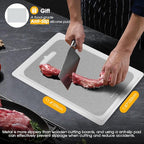100% Pure Titanium Cutting Board for Kitchen 2mm Thickened, Easy to Clean, Dishwasher Safe, Double-Sided Chopping Board for Meat, Veggies, Fruits, Camping, Housewarming Gift (11.4" x 7.87")