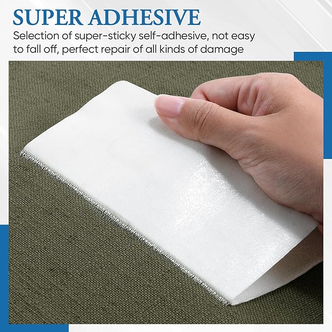 Canvas Repair Patch 5.5 x 8 Inches 6Pcs Self-Adhesive Waterproof Canvas Patch Kit for Repairing Tents,Sofas,Boat Covers,Camping Chair,Awnings,Car Seats.（Army Green）
