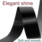 1 Inch Black Ribbon, 50 Yards Craft Polyester Satin Ribbon Perfect for Gift Wrapping, Handmade Roses, Wedding Party Decorations and DIY Crafts