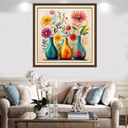 Findvoor Counted Cross Stitch Kits for Adults Full Range of Cross Stitching Embroidery Unprinted Pattern for Beginners, 11CT Needlepoint Kit Patterns Embroidery Kits-Colorful Flower vase 18x18 inch