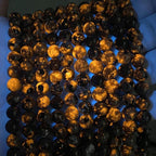 12MM 32pcs Natural Flame Yooperlite Stone Energy Beads Round Loose Beads for Jewelry Making DIY Bracelet Necklace 1 Strands 15"