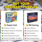 Odd Pieces Jigsaw Puzzles 1000 Pieces - Magic Mystery Story Secret Ending Puzzle - Perfect Game Night for Adults & Kids - Ocean Theme Challenging (Beyond The Kelp)