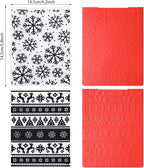 4 Pieces Christmas Plastic Embossing Folder Christmas Embossing Template Snowflake Bells Pattern Scrapbooking Embossing for Christmas Craft Cards Decorations