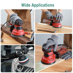 5-Inch 8-Hole Wet Dry Sanding Discs 100 Grit, Polyester Film Backed Heavy-Duty Hook and Loop Sandpaper for Random Orbital Sander, 50-Pack